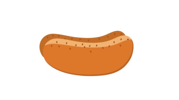 Hot dog Φάστ φούντ κινούμενα σχέδια Hd — Αρχείο Βίντεο