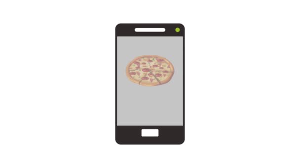 Pizza online zamówić smartfon Hd animacji — Wideo stockowe