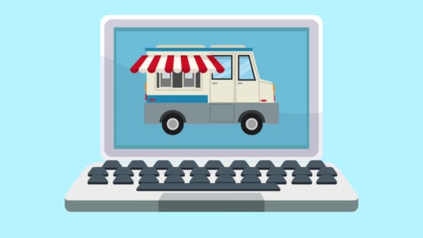 Fast food dodání online Hd animaci — Stock video