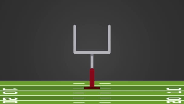 Bola de fútbol anotando en la animación post HD — Vídeo de stock