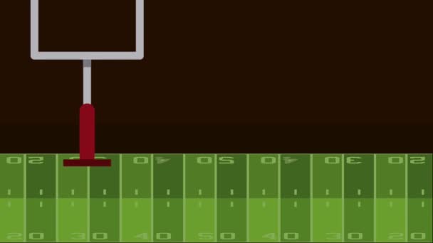 American football field HD animation — Stock Video