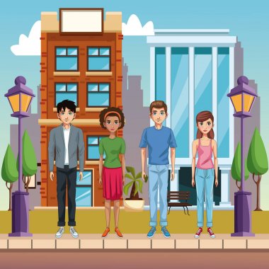 Genç insanlar çizgi film karakteri