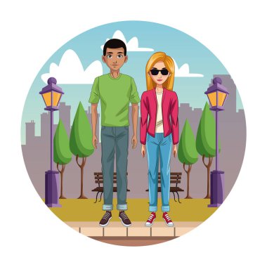 Genç çift çizgi film