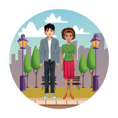 Genç çift çizgi film