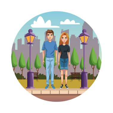 Genç çift çizgi film