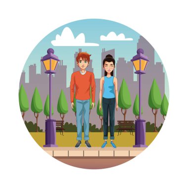 Genç çift çizgi film