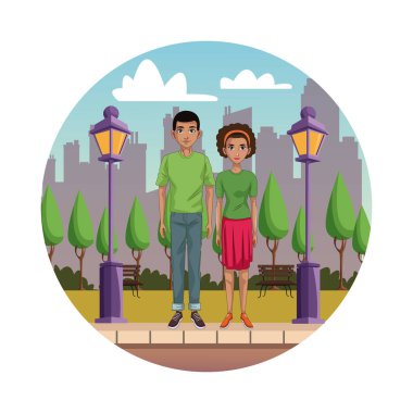 Genç çift çizgi film