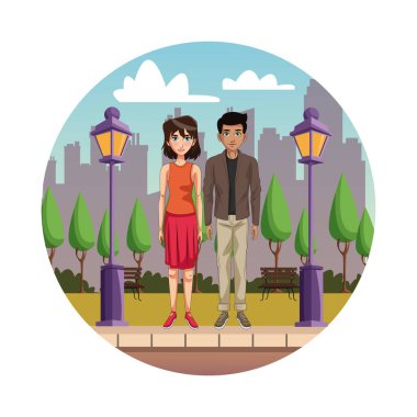 Genç çift çizgi film