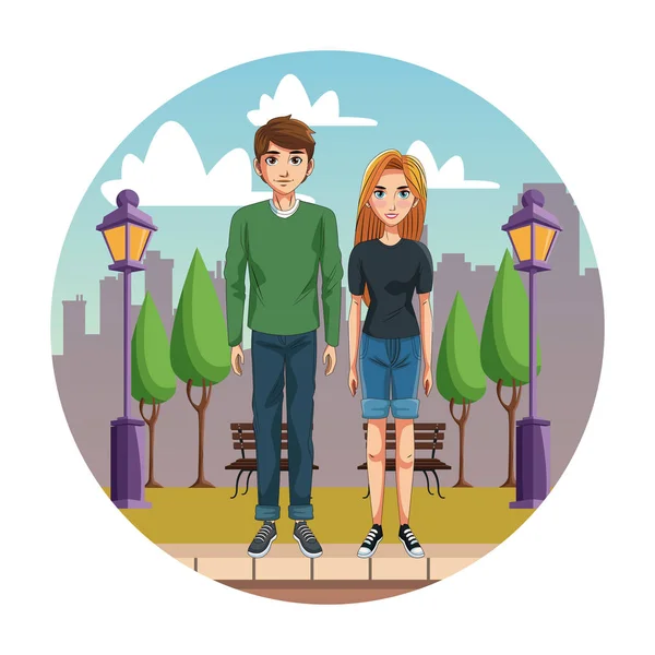 Genç çift çizgi film