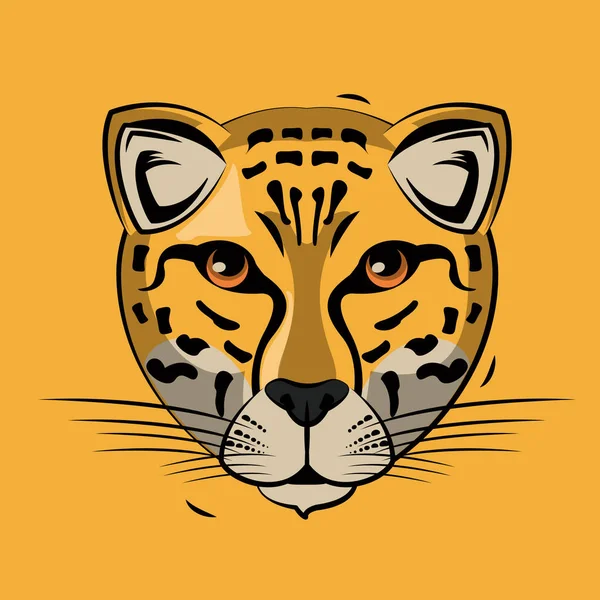 Estampado de dibujos animados de leopardo para camiseta — Vector de stock