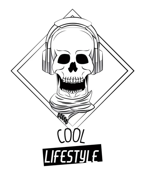 Cool calavera impresión para la camiseta — Vector de stock