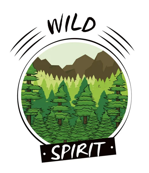 Wild Nature Spirit Print für T-Shirt — Stockvektor