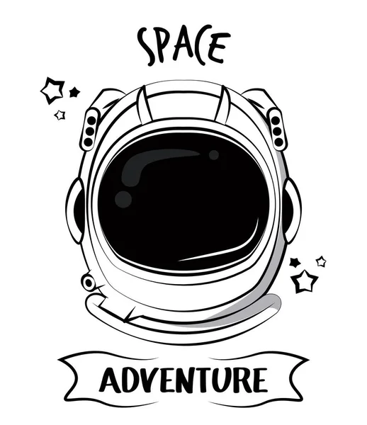 Astronauta aventura espíritu printe para camiseta — Vector de stock