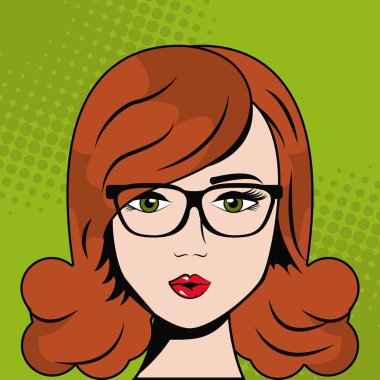 kadın gözlük seksi pop sanat komik ile