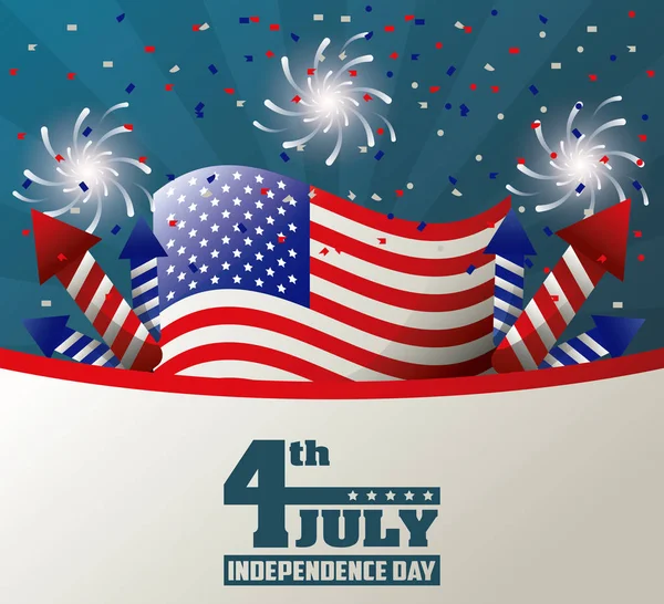 4 июля День независимости праздник патриотической партии — стоковый вектор