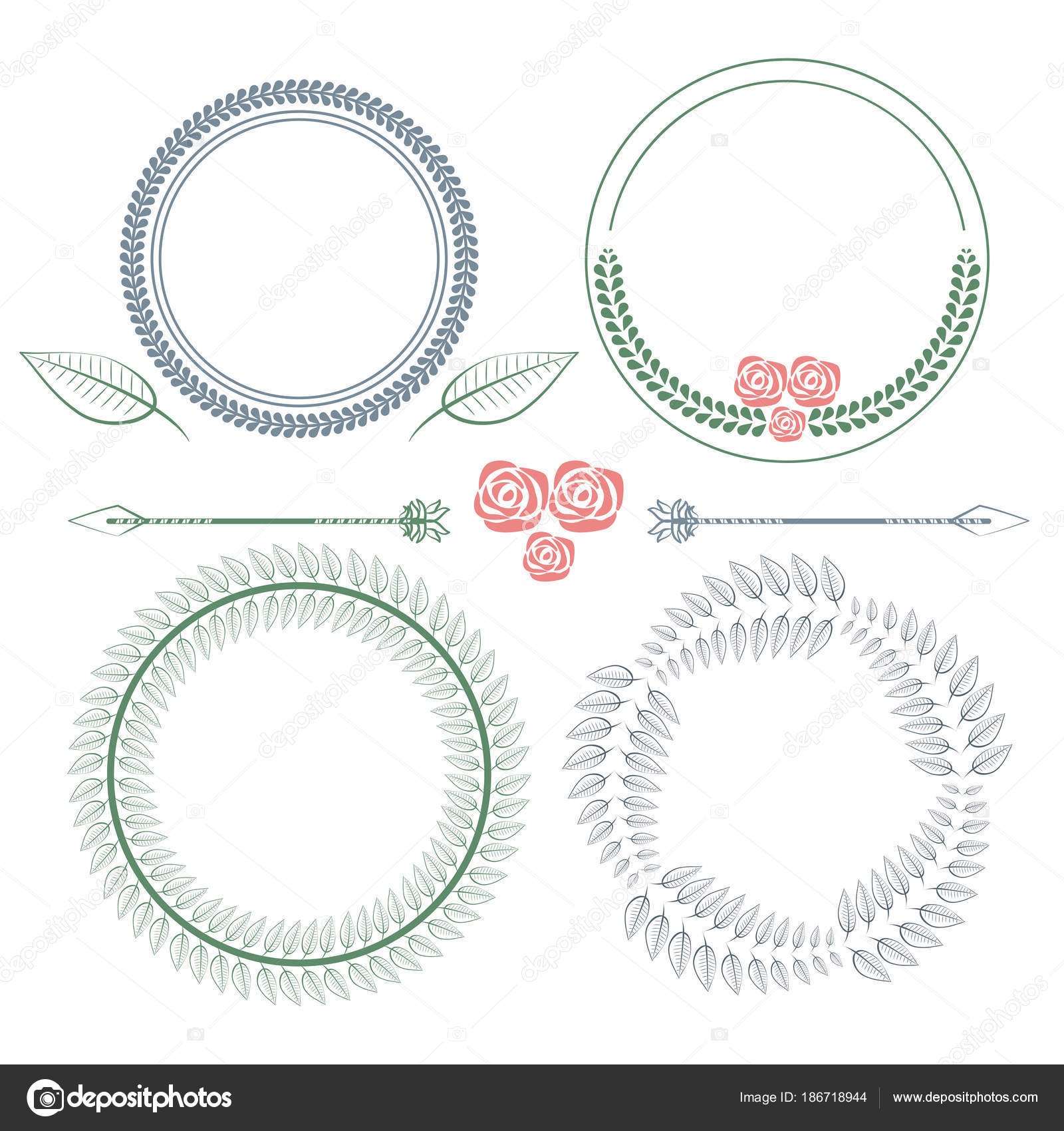 rustic label template Floral frame card rustic decoration label template — stock vector.