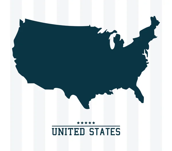 Kaart van Verenigde Staten van Amerika landmark ontwerp — Stockvector