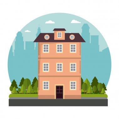 Bina Victoria tarzı mimari manzarası şehir tasarımı