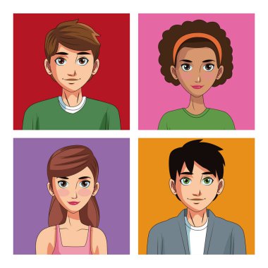 Genç insanlar çizgi film karakteri