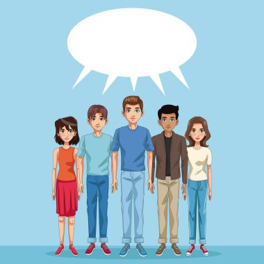 Genç insanlar çizgi film karakteri