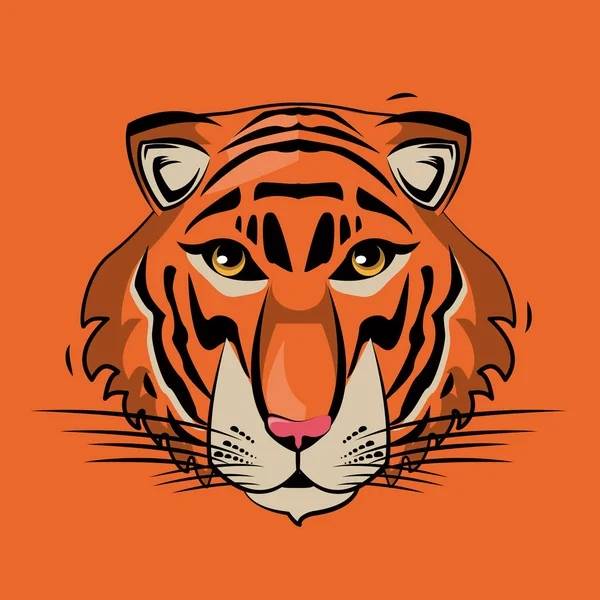 Tigre estampado de dibujos animados para camiseta — Vector de stock