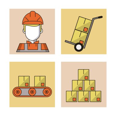 Dağıtım ve lojistik Icons set