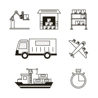 Dağıtım ve lojistik Icons set