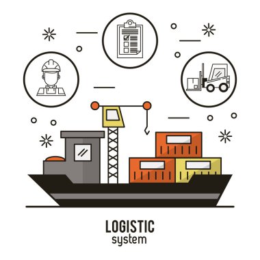 Lojistik ve dağıtım sistemi Infographic