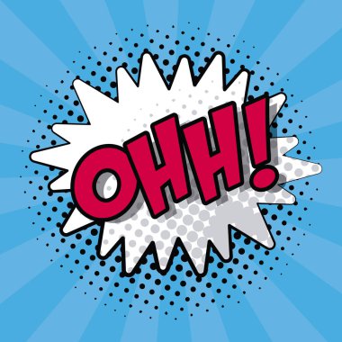 renkli arka plan pop sanat tarzı çığlık belirtme çizgisi ile diyalog için oh metin