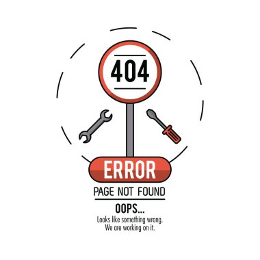 Hata 404 Infographic vektör çizim