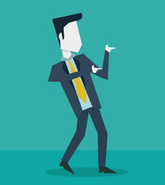 genç işadamı ile renkli arka plan