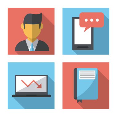 Beyaz arka plan iş simgeleri profilleri ile