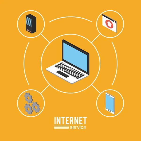 Infográfico do serviço de Internet —  Vetores de Stock