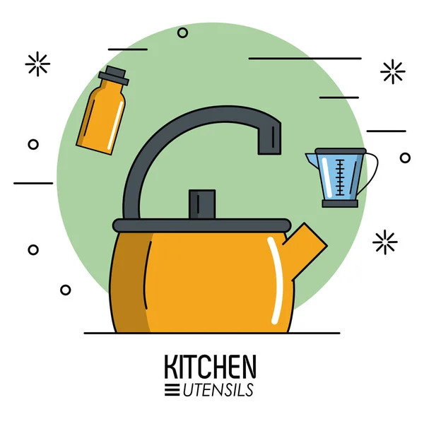 Kitchen utensils infographic — Stock Vector