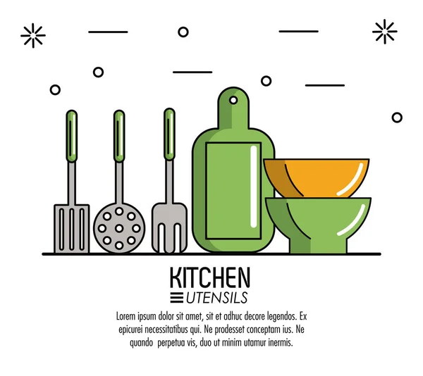 Utensilios de cocina infografía — Vector de stock