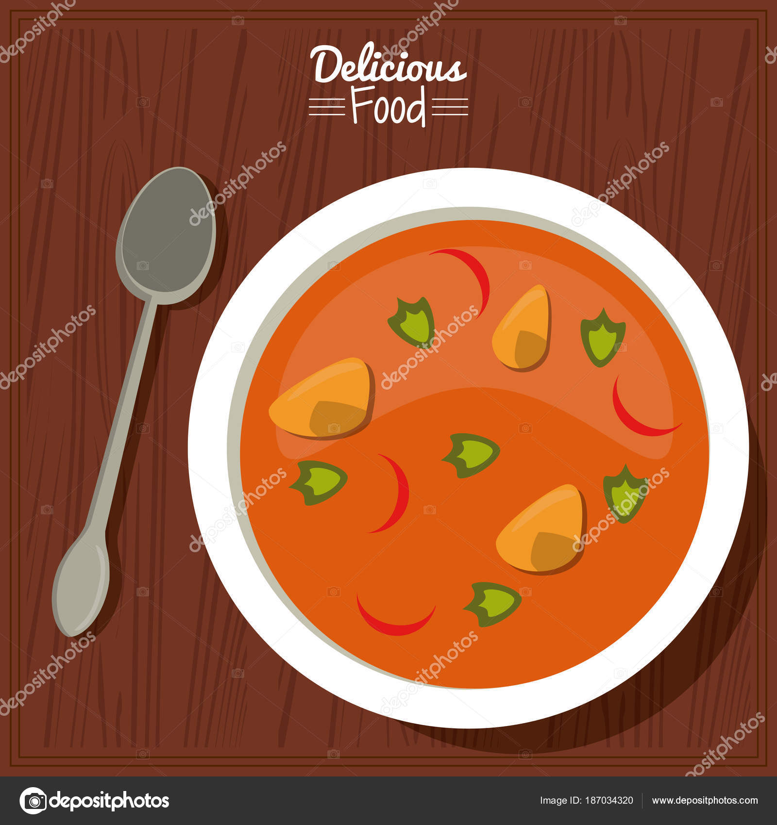 Poster Essen Küche Tabellenhintergrund und Besteck mit Schüssel mit ... Poster Essen Küche Tabellenhintergrund und Besteck mit Schüssel mit ...