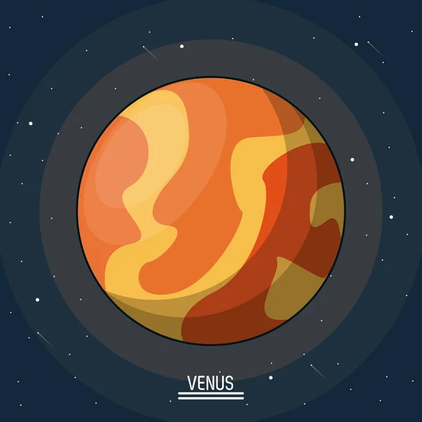 Πολύχρωμη ατμοσφαιρική αφίσα του πλανήτη Αφροδίτη στο χώρο — Διανυσματικό Αρχείο