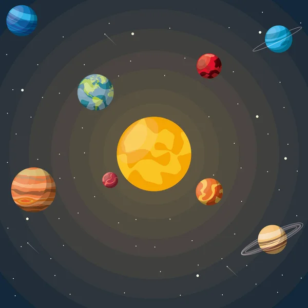 Colorful background of the solar system — Stock Vector