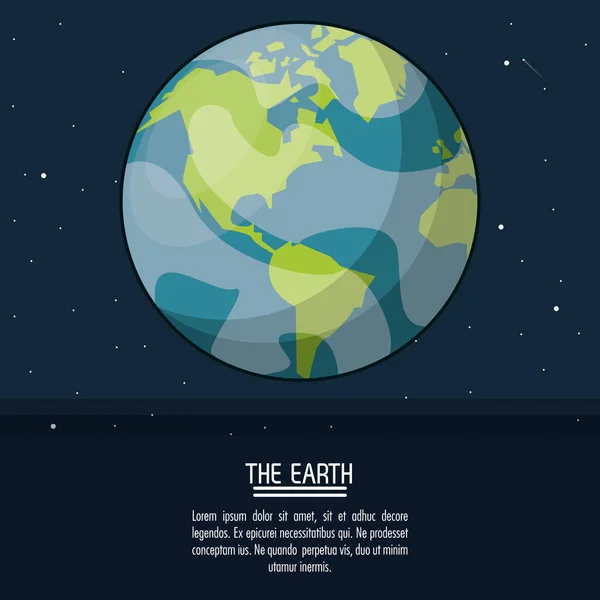 Kleurrijke affiche met de planeet aarde — Stockvector