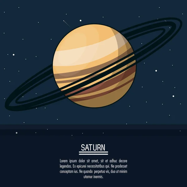 Barevný plakát s planetou saturn — Stockový vektor