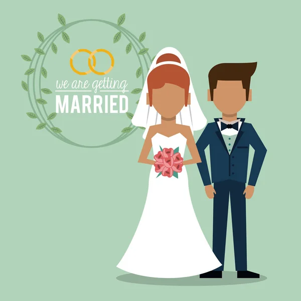 Színes plakát, mi csak házas pár arctalan férjhez — Stock Vector