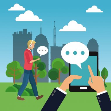 Smartphone'da chat yapan insanlar