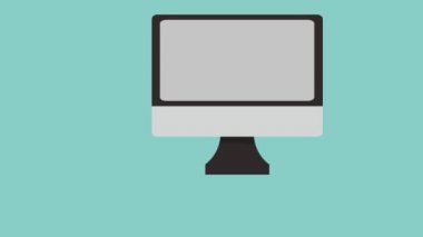 Bilgisayar klavye ve cpu Hd ile animasyon