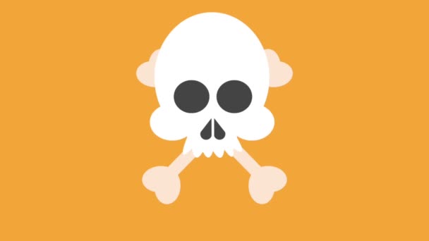 Skull with bones HD animation — Stock Video