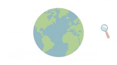 Büyüteç ve dünya Hd animasyon