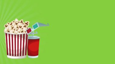 Patlamış mısır ve sinema Hd animasyon