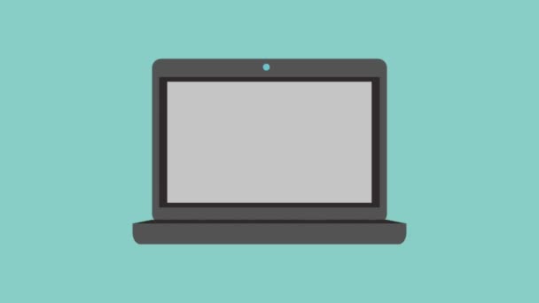 Zoeken op laptop Hd animatie — Stockvideo