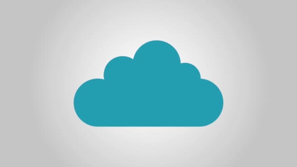 Magnifying glass and cloud computing HD animation — Stock Video