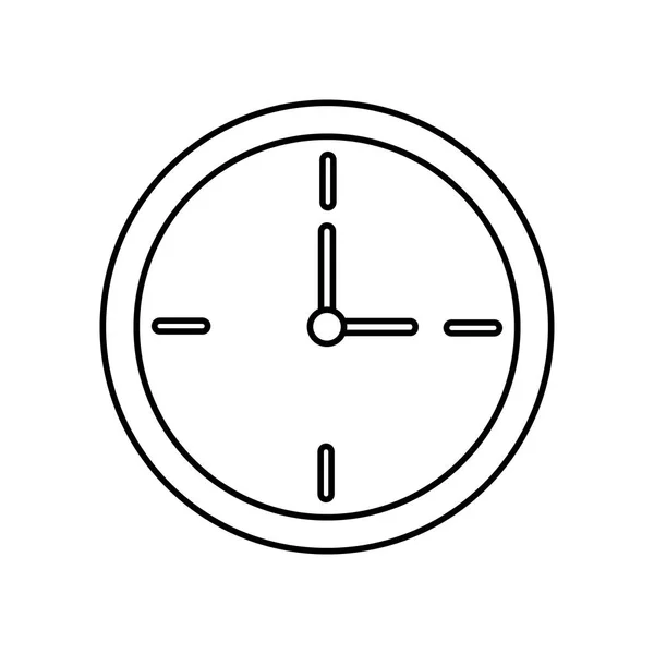 클래식 벽 시계 아이콘 흰색 배경에 고립 된 라운드 — 스톡 벡터