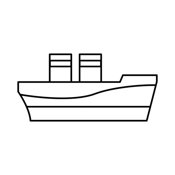 Loď cargo logistic moře dopravy ikona — Stockový vektor